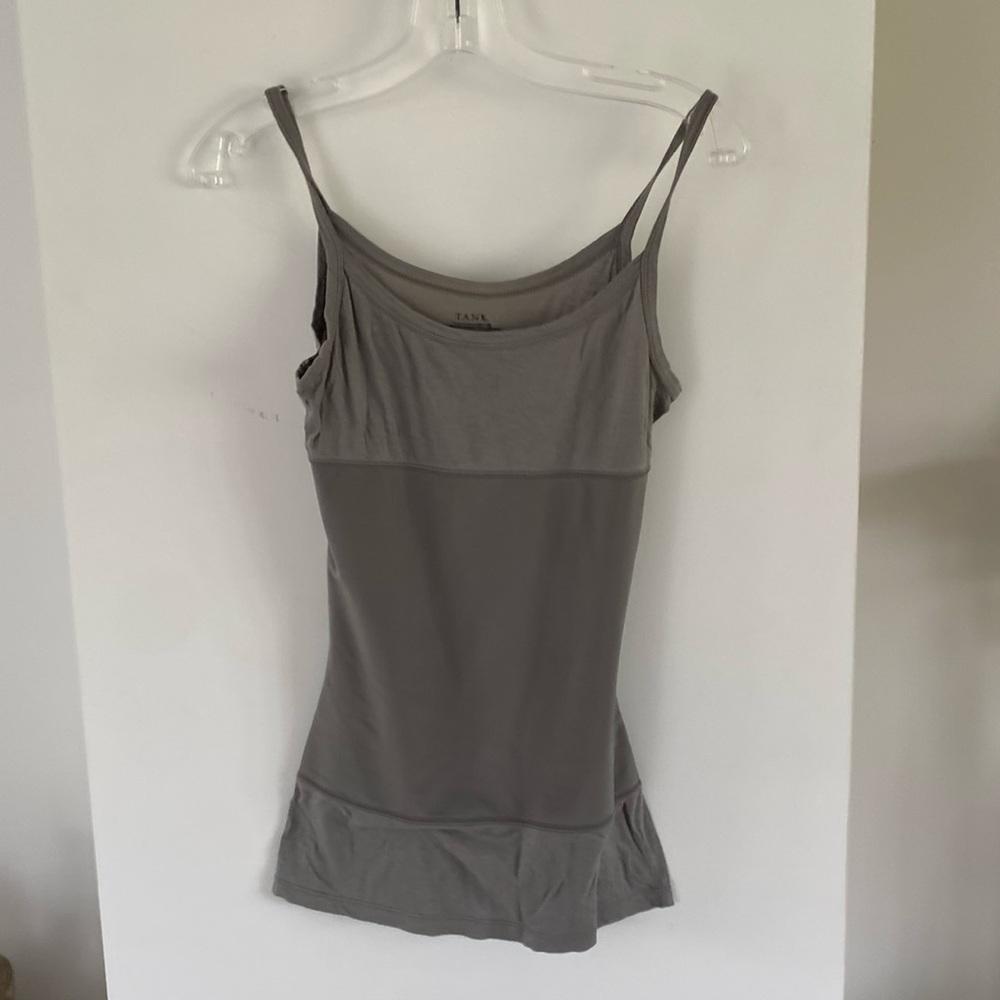 YUMMIE TUMMIE TANK gray S LONG waist shaper cami layer by Heather Thomson
